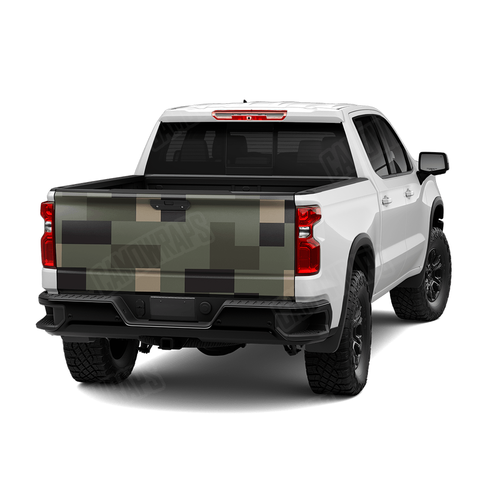 Pixel Militant Green Tailgate Wraps