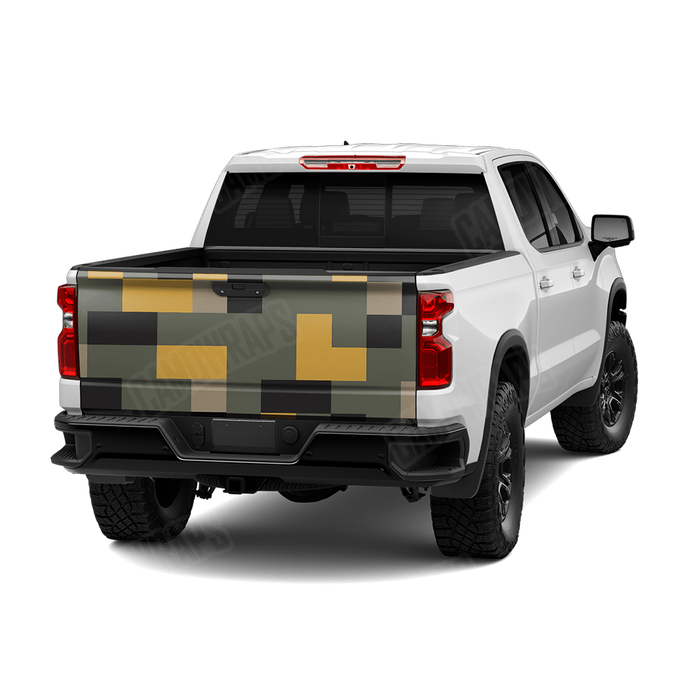 Pixel Militant Yellow Tailgate Wraps