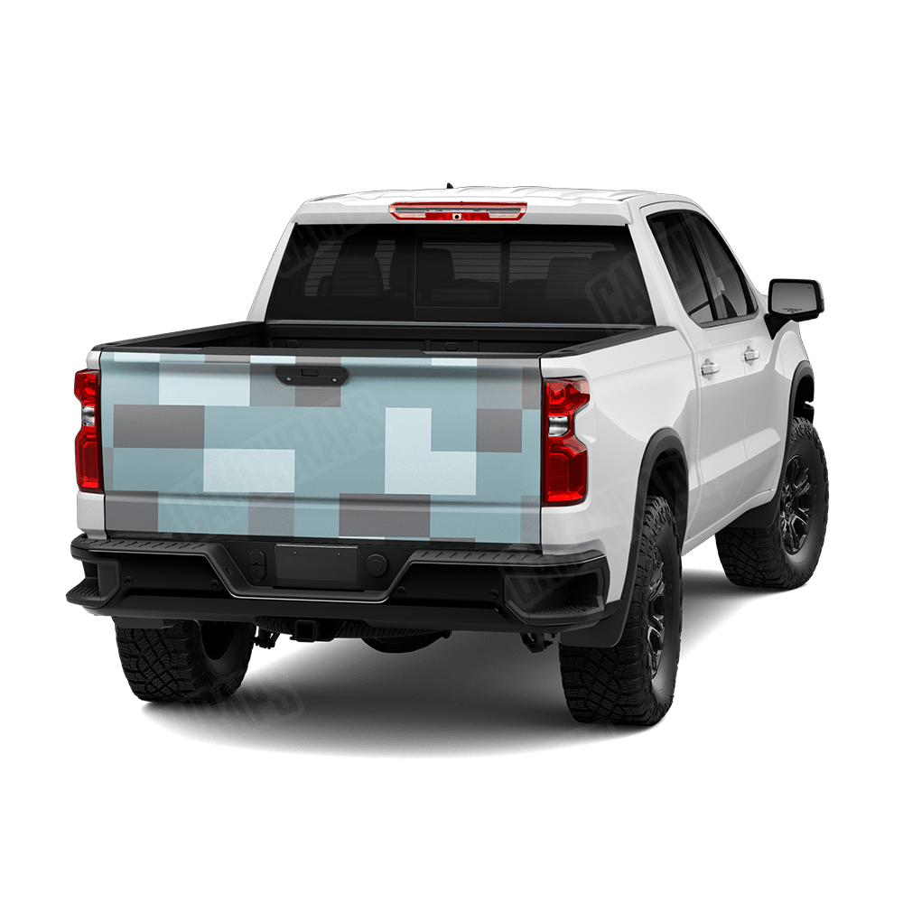 Pixel Overcast Tailgate Wraps