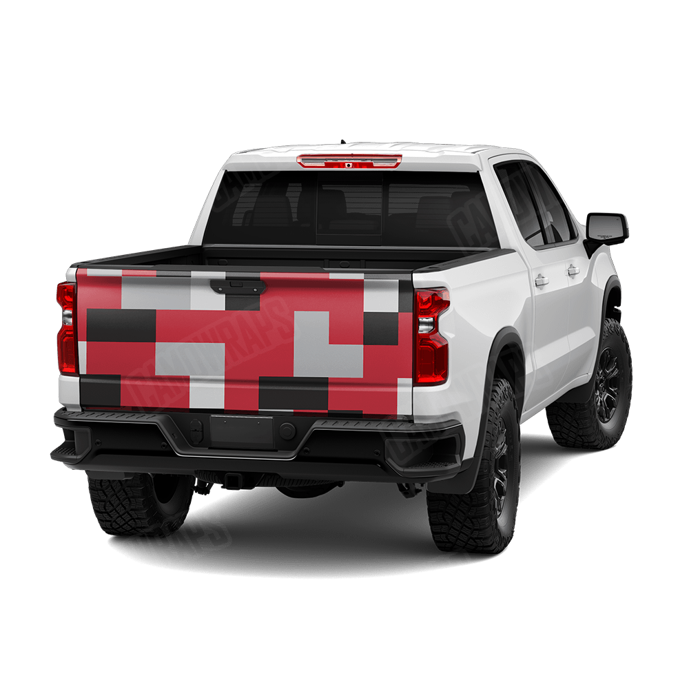 Pixel Red Tiger Tailgate Wraps