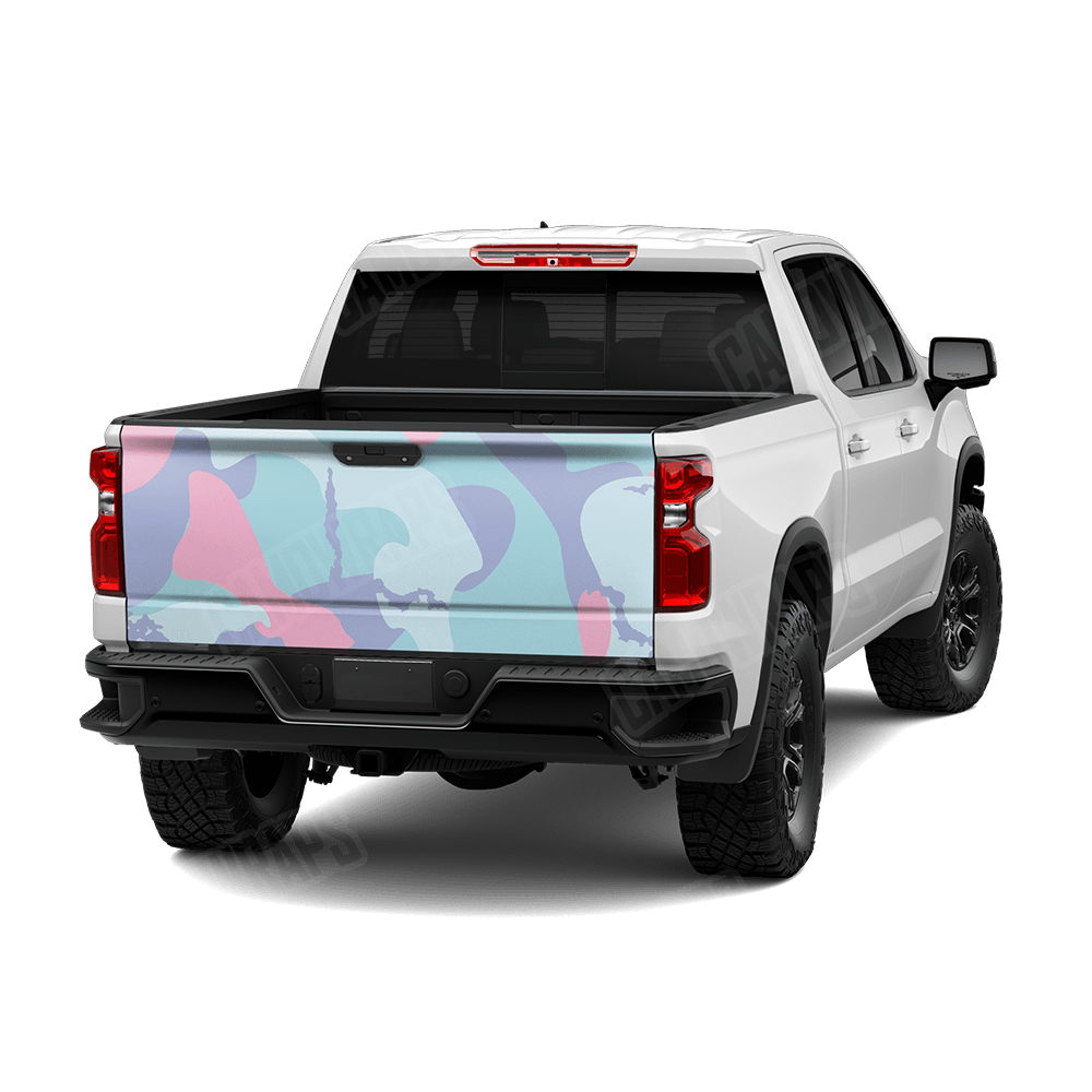 Jumbo Ragged Cotton Candy Camo Tailgate Vinyl Wrap