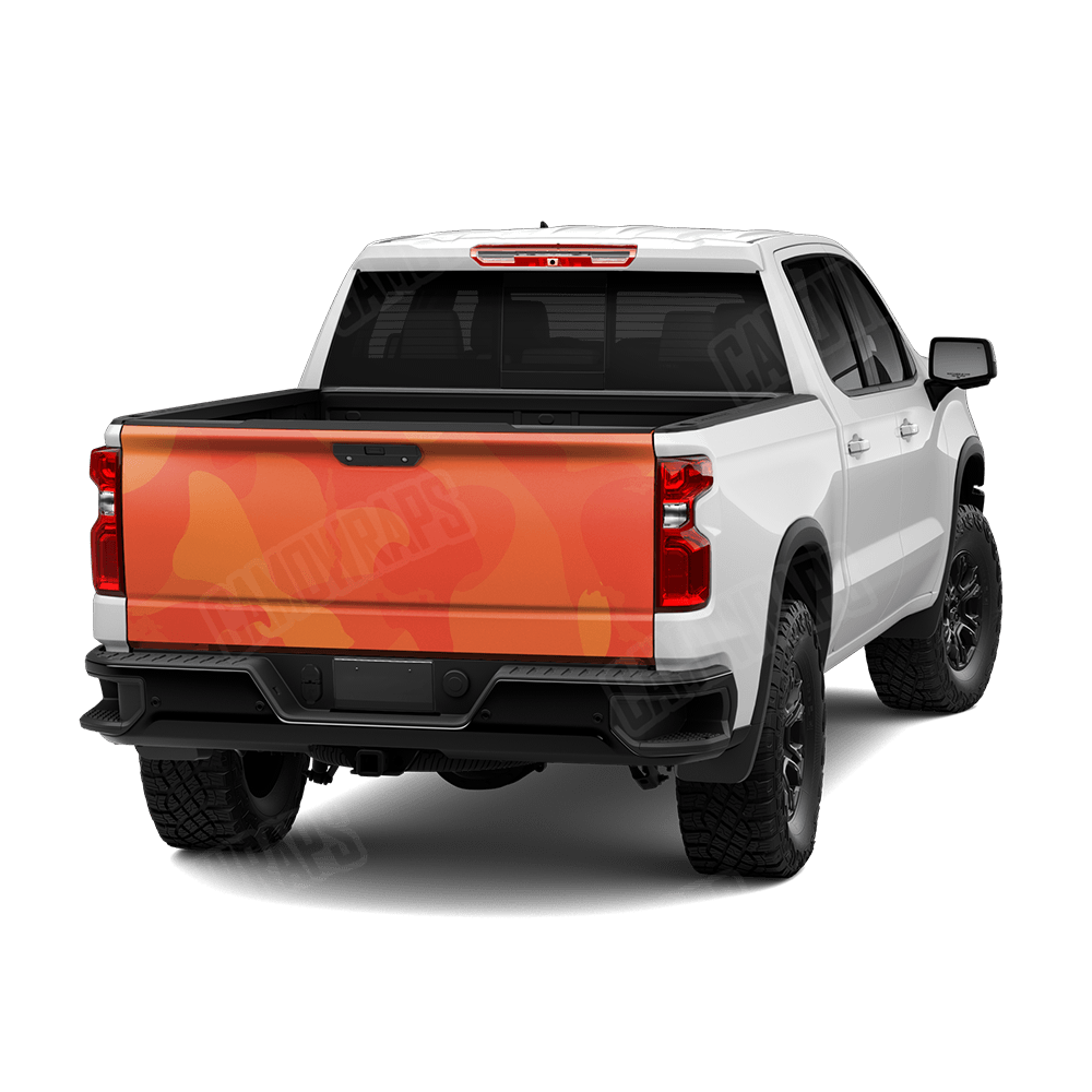 Jumbo Ragged Elite Orange Camo Tailgate Vinyl Wrap