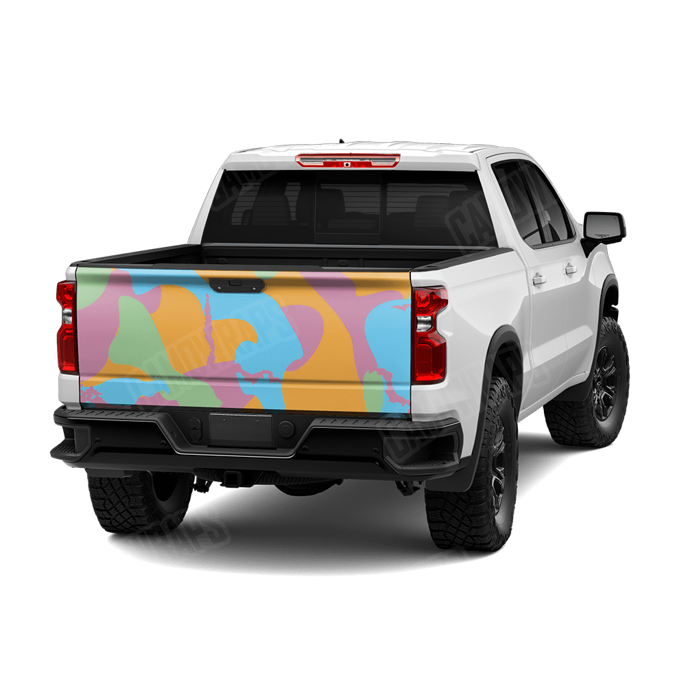 Jumbo Ragged Sherbert Camo Tailgate Vinyl Wrap