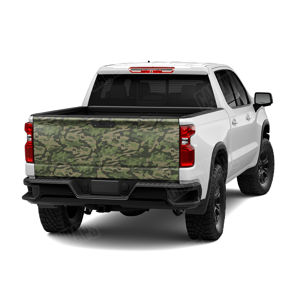 Large Classic Army Green Camo Tailgate Vinyl Wrap