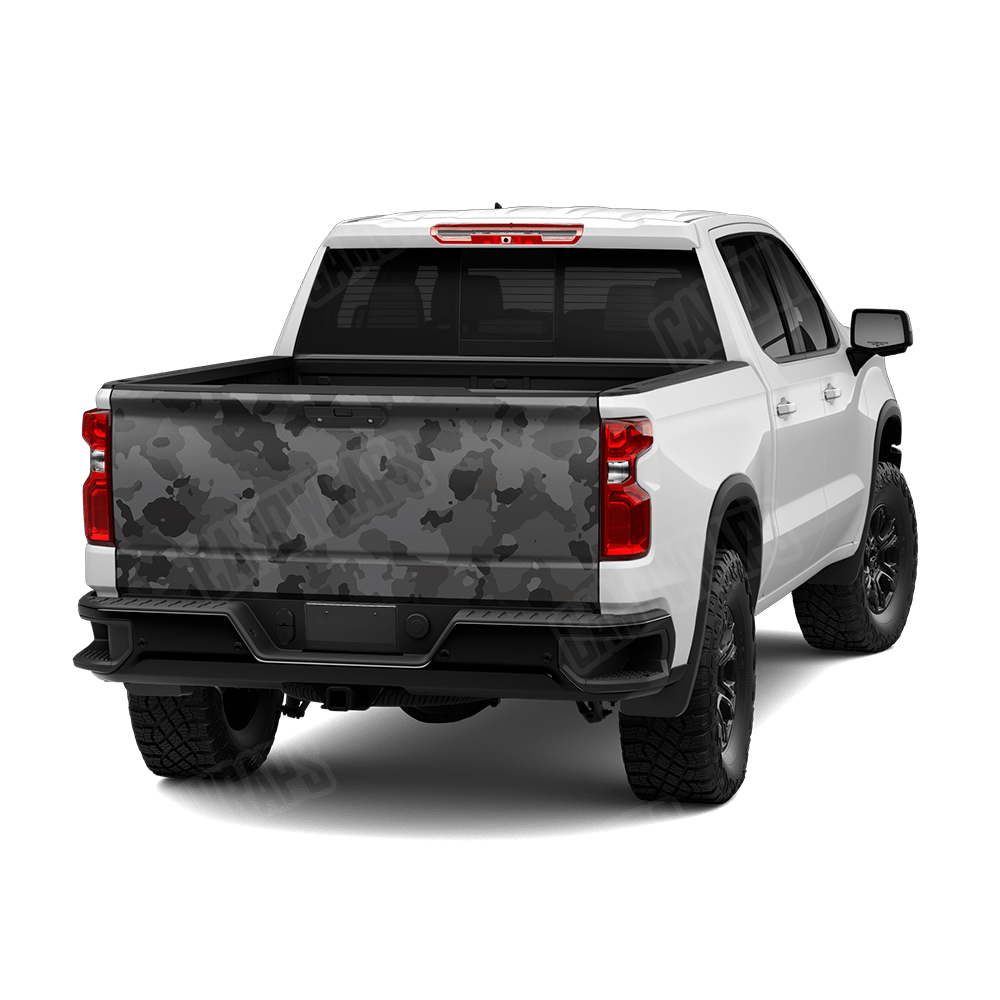 Large Cumulus Elite Black Camo Tailgate Vinyl Wrap