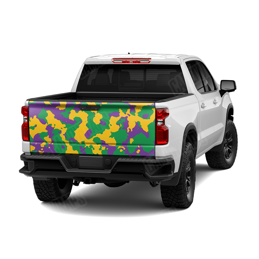 Large Cumulus Mardi Gras Camo Tailgate Vinyl Wrap