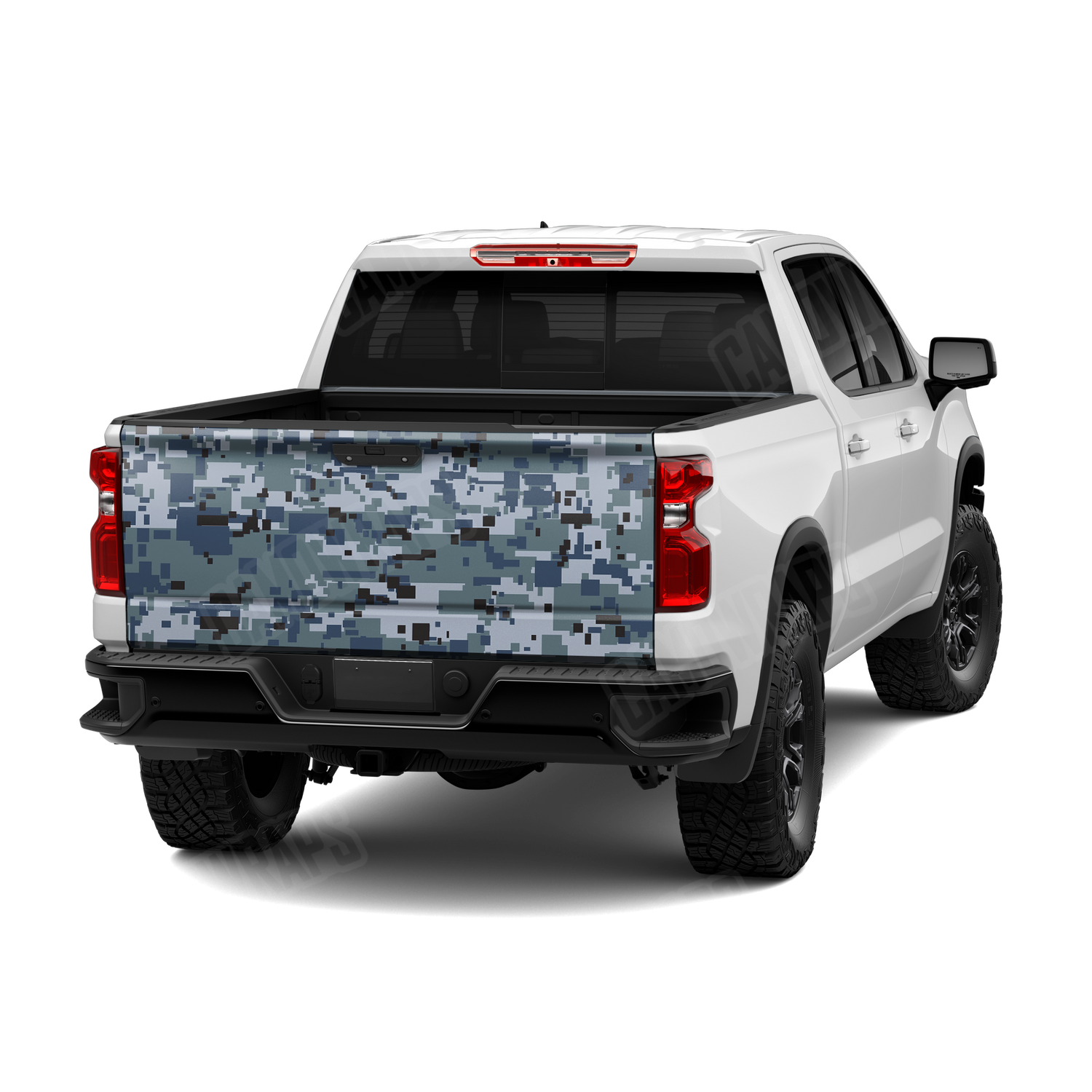 Large Digital Navy Camo Tailgate Vinyl Wrap
