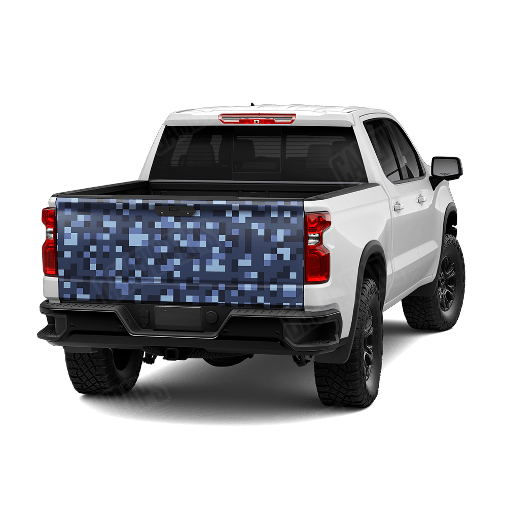 Pixel Blue Urban Night Tailgate Wraps