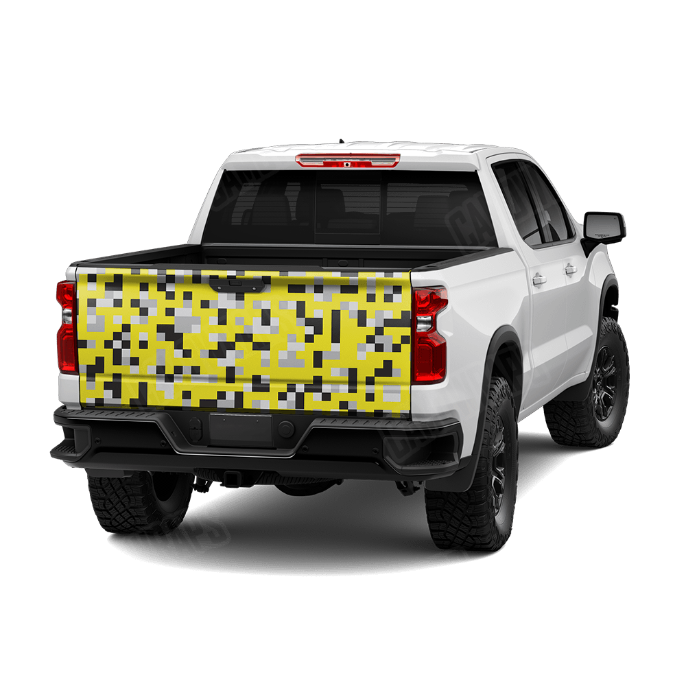 Pixel Yellow Tiger Tailgate Wraps