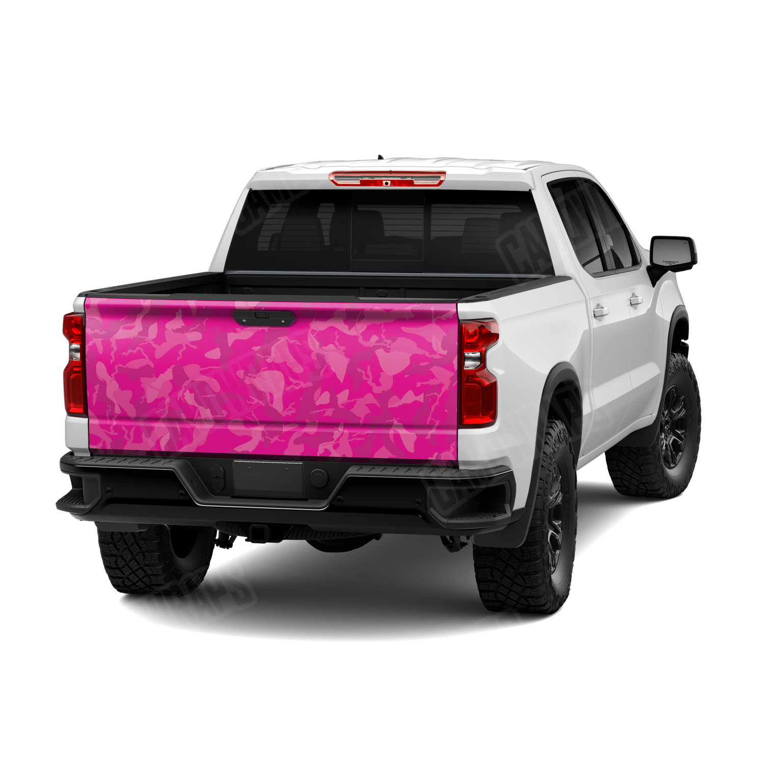 Large Ragged Elite Magenta Camo Tailgate Vinyl Wrap