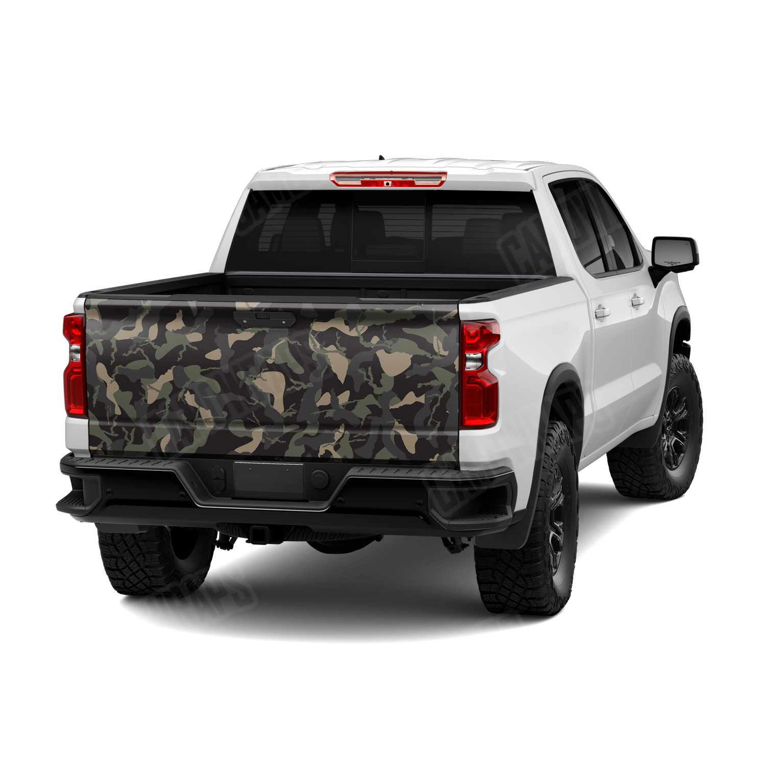 Large Ragged Militant Charcoal Camo Tailgate Vinyl Wrap