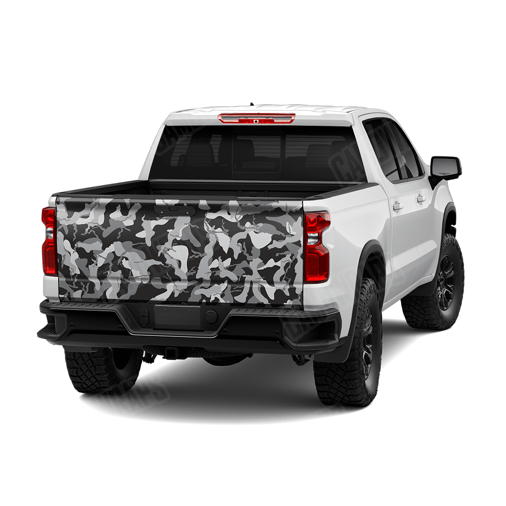 Large Ragged Urban Night Camo Tailgate Vinyl Wrap