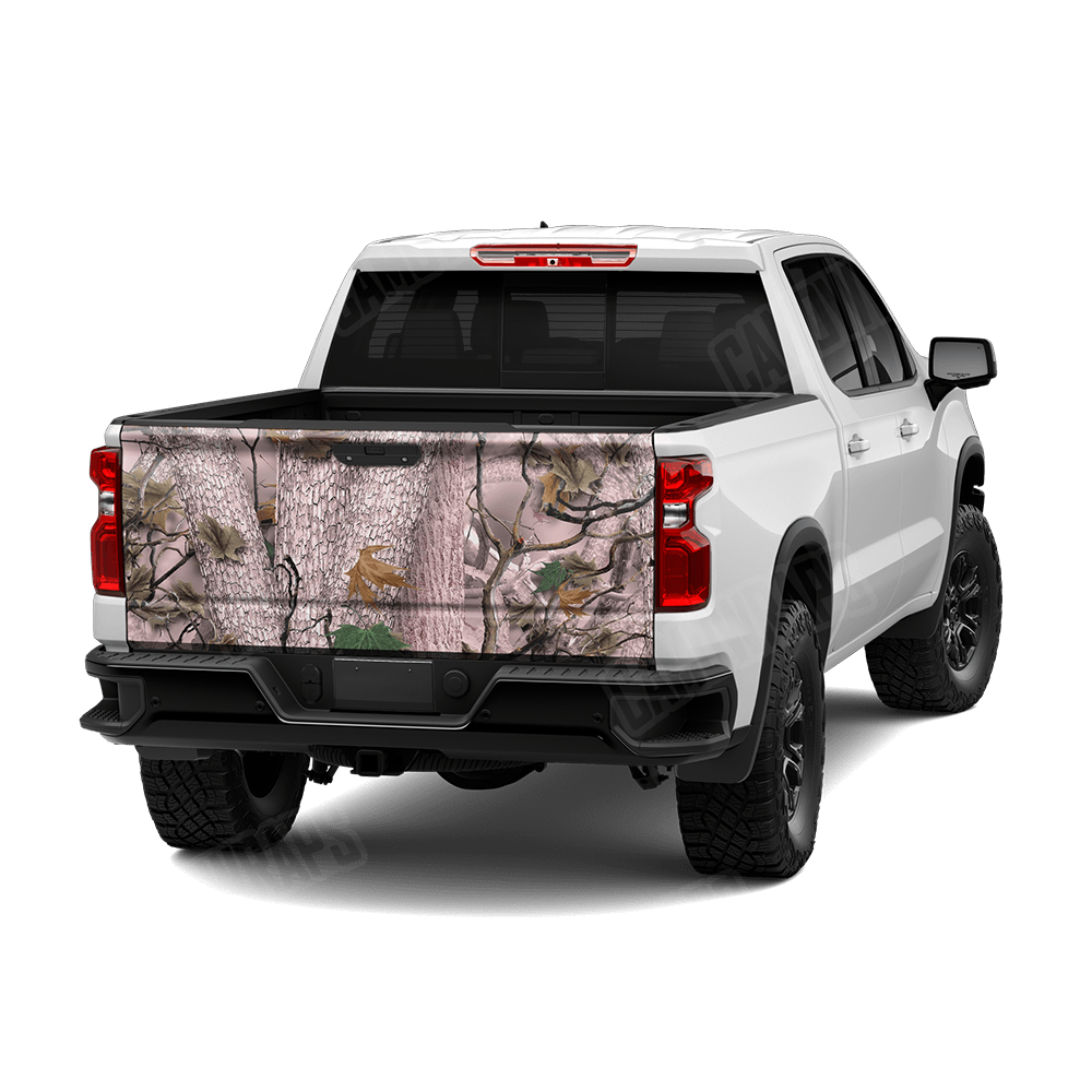 Nature Pink Forest Camo Tailgate Vinyl Wrap