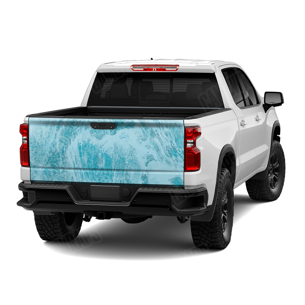 Realtree Aspect Sea Blue Camo Tailgate Vinyl Wrap