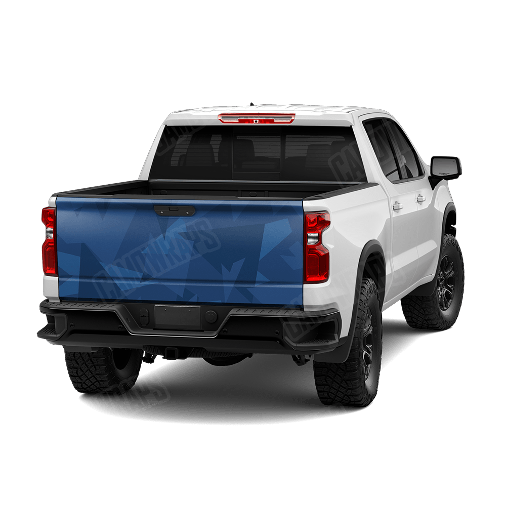 Shattered Elite Blue Camo Tailgate Vinyl Wrap