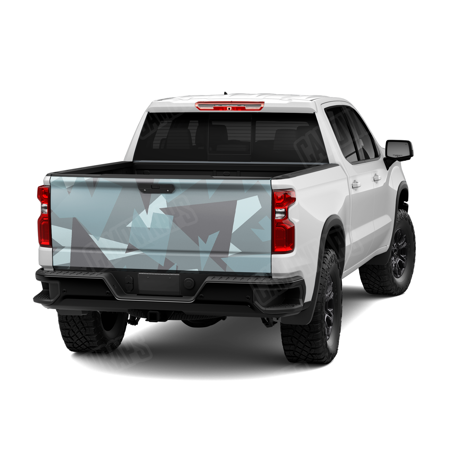 Shattered Overcast Camo Tailgate Vinyl Wrap