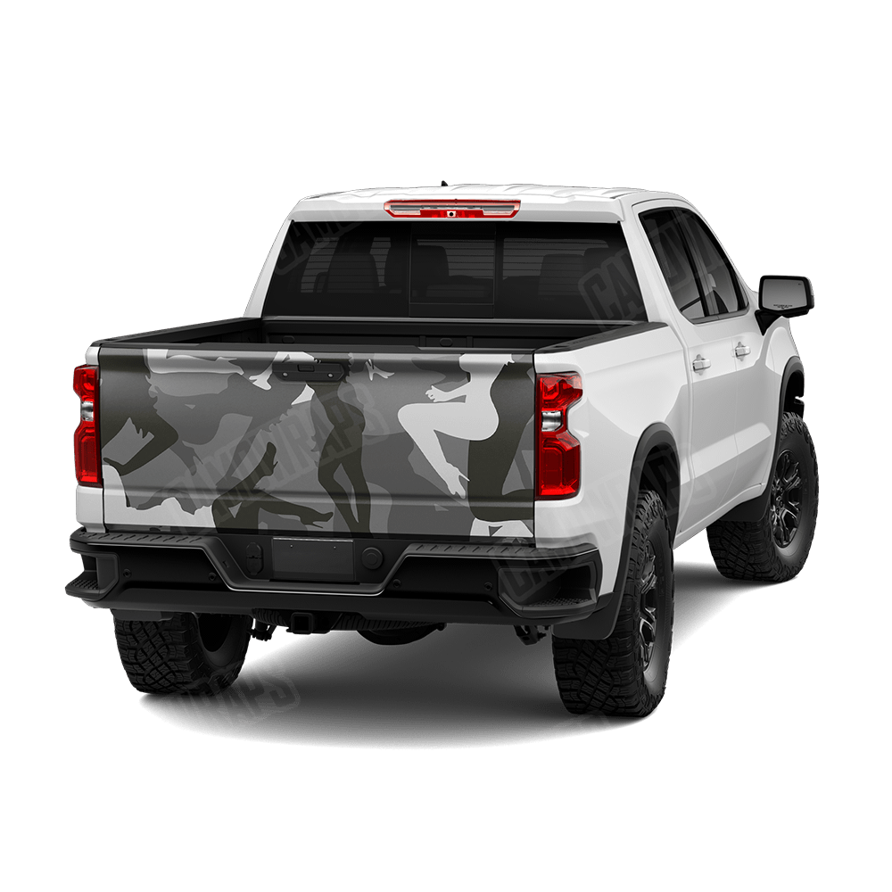 Silhouette Seductive Urban Camo Tailgate Vinyl Wrap