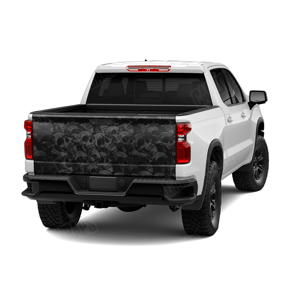 Skull Grayscale Tailgate Wraps