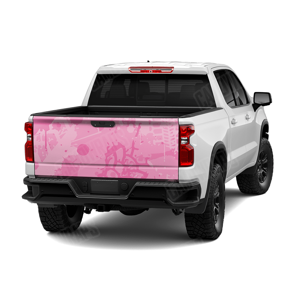 Tire Splatter Elite Pink Camo Tailgate Vinyl Wrap