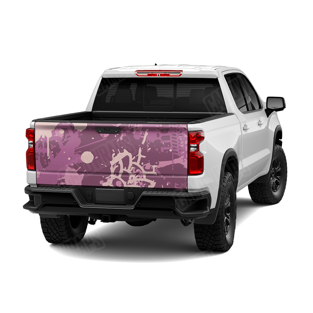 Tire Splatter Floral Camo Tailgate Vinyl Wrap