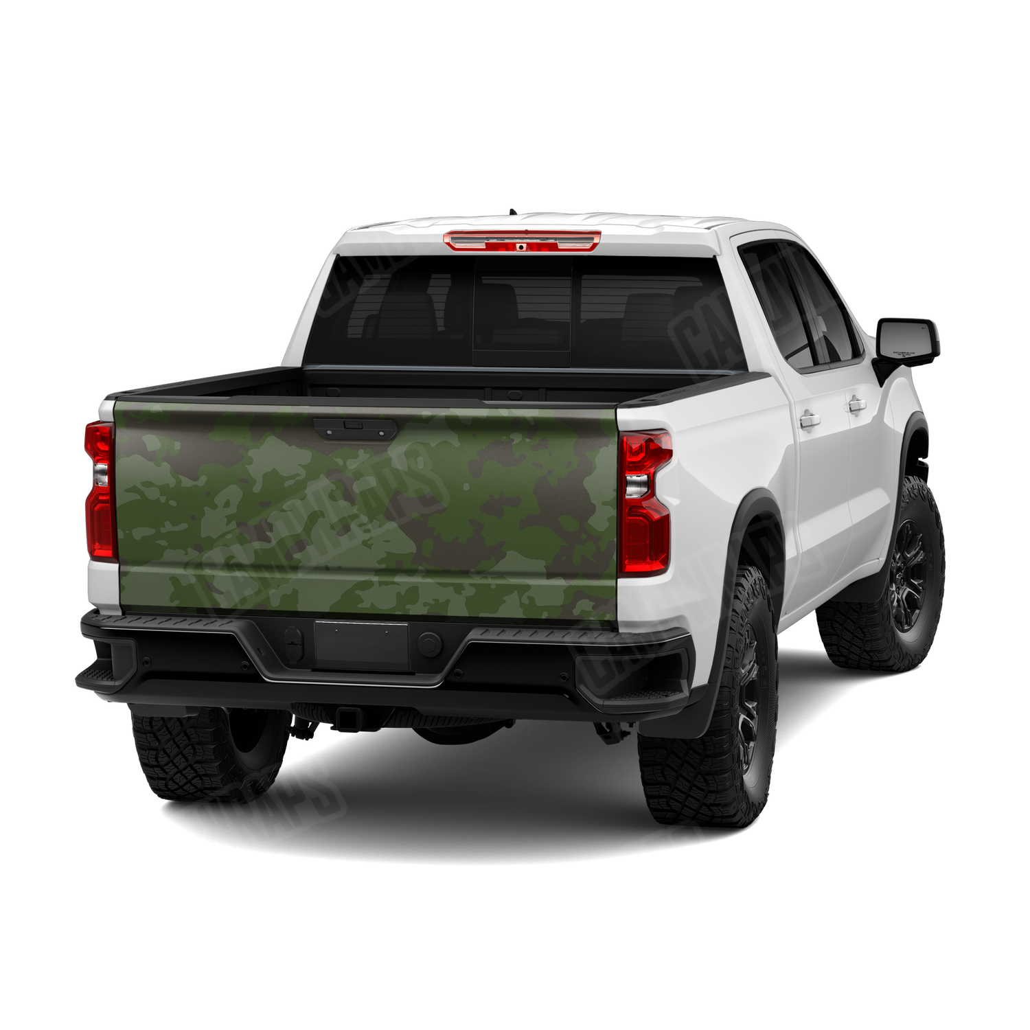 Treetop Army Dark Green Camo Tailgate Vinyl Wrap