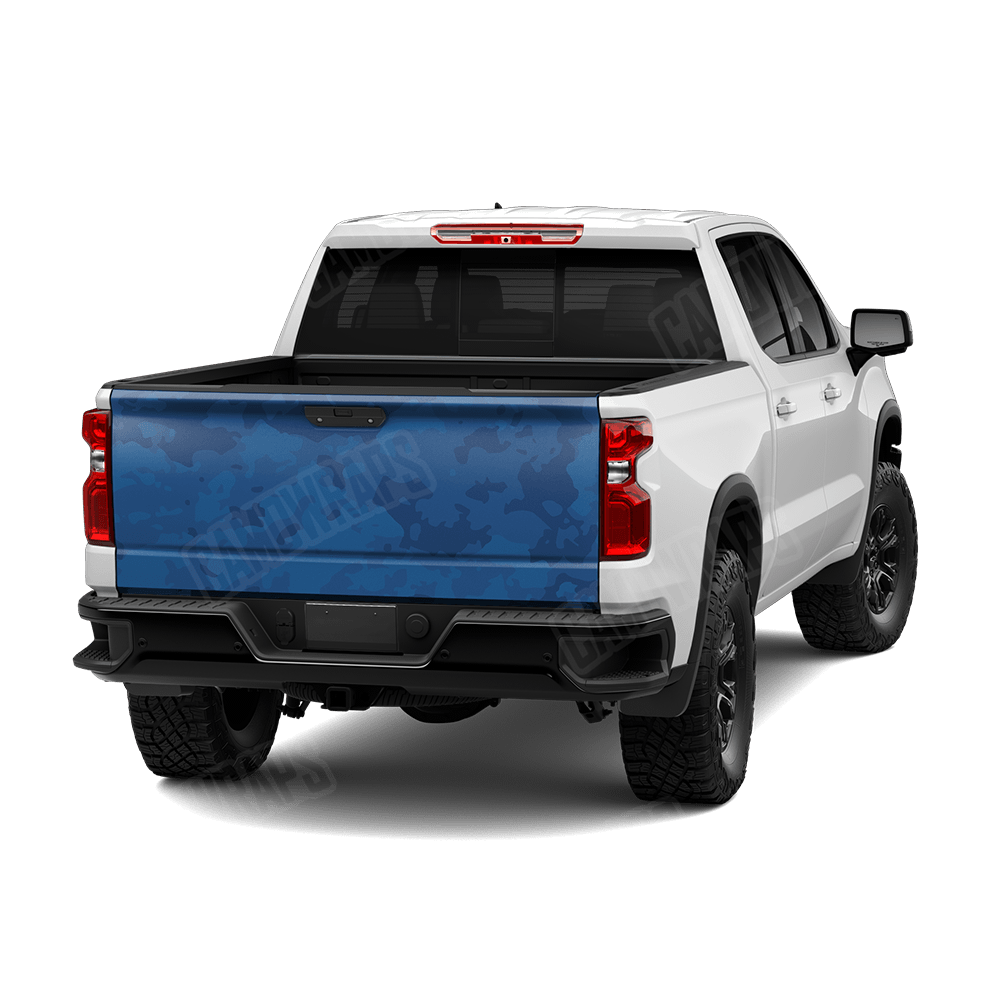 Treetop Elite Blue Camo Tailgate Vinyl Wrap