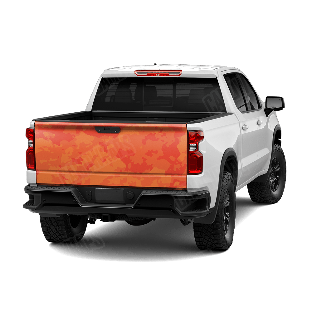 Treetop Elite Orange Camo Tailgate Vinyl Wrap