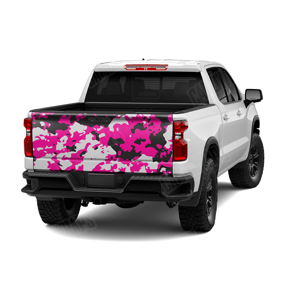 Treetop Magenta Tiger Camo Tailgate Vinyl Wrap