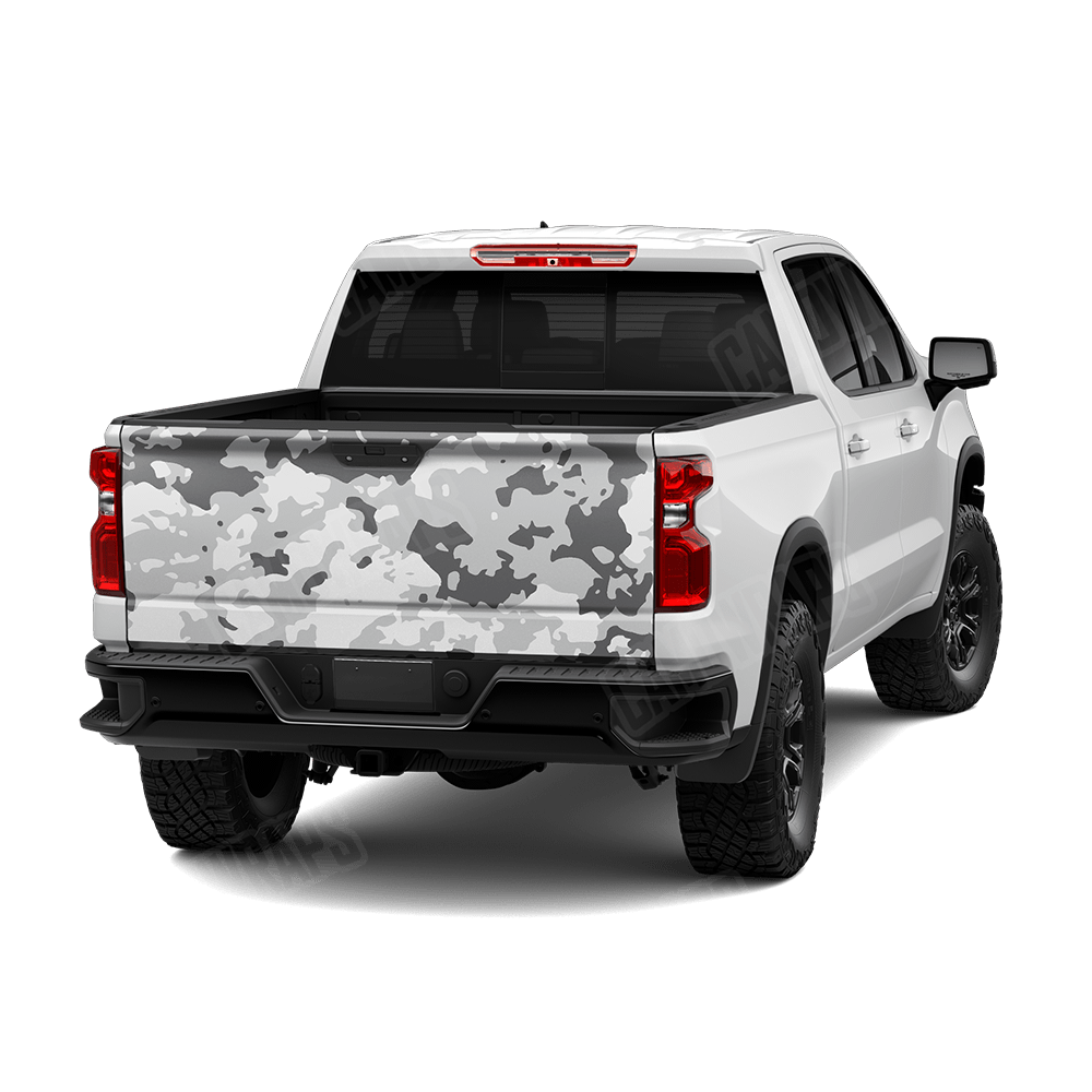 Treetop Snow Camo Tailgate Vinyl Wrap