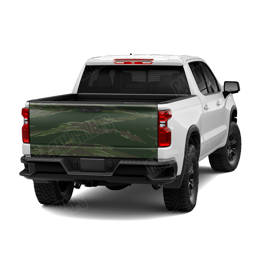 Vietnam Tiger Stripe Army Dark Green Camo Tailgate Vinyl Wrap