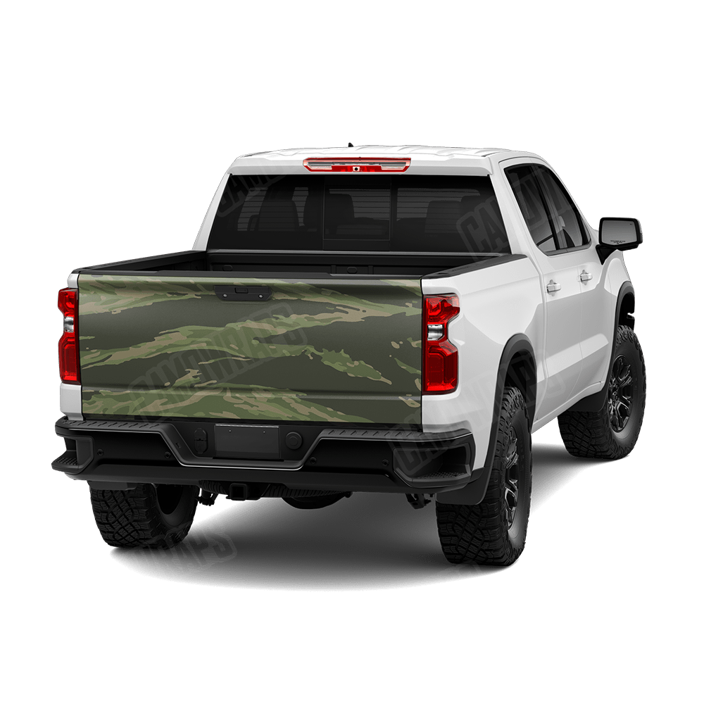 Vietnam Tiger Stripe Army Green Camo Tailgate Vinyl Wrap
