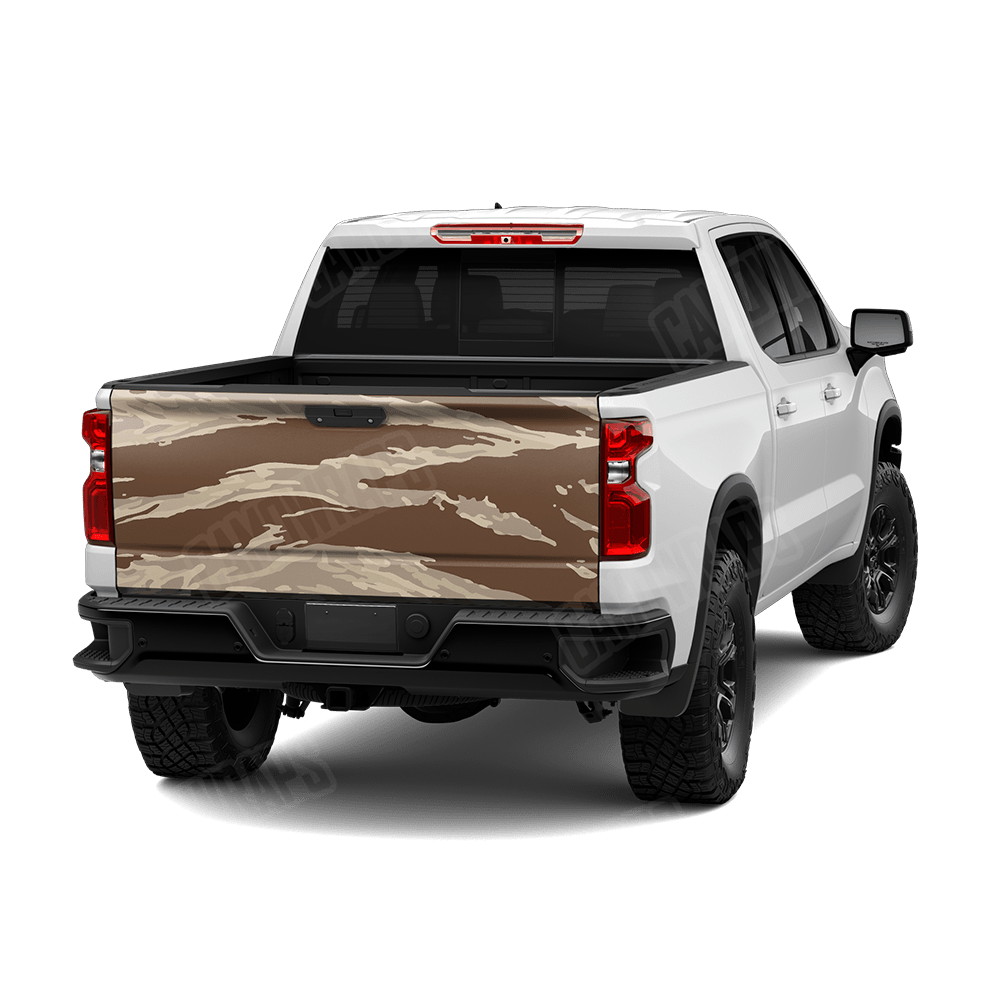 Vietnam Tiger Stripe Desert Camo Tailgate Vinyl Wrap
