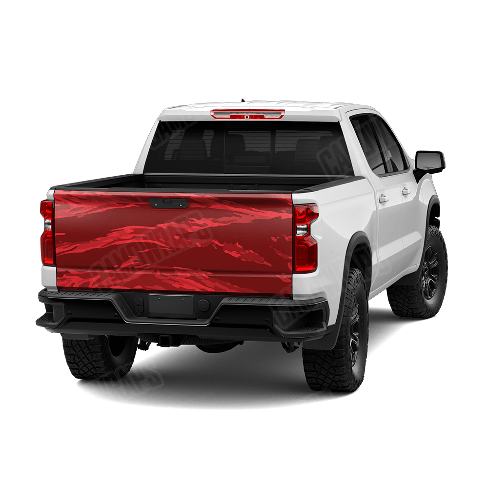Vietnam Tiger Stripe Elite Red Camo Tailgate Vinyl Wrap