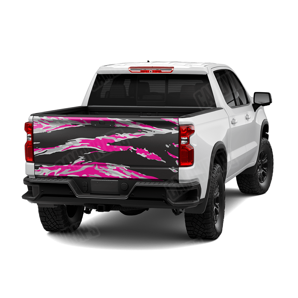 Vietnam Tiger Stripe Magenta Tiger Camo Tailgate Vinyl Wrap