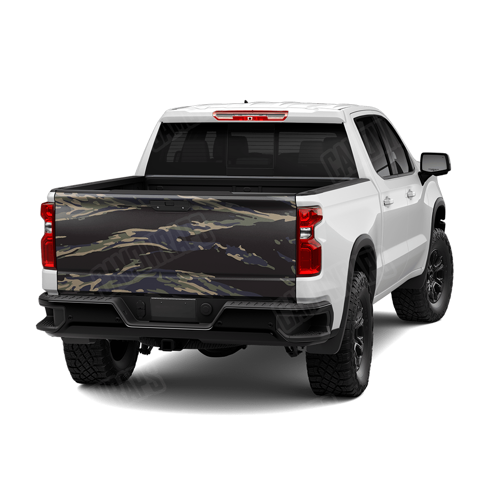 Vietnam Tiger Stripe Militant Blue Camo Tailgate Vinyl Wrap