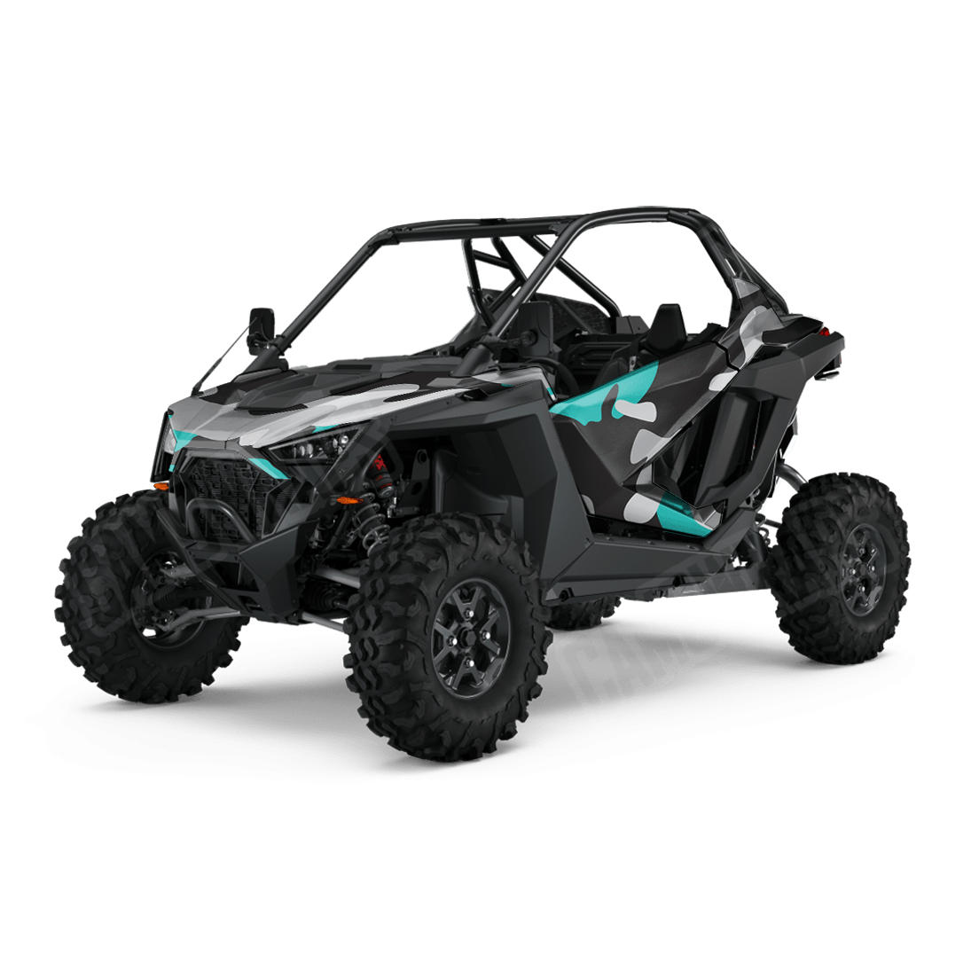 Jumbo Classic Tiffany Blue Tiger Side by Side UTV Camo Vinyl Wrap