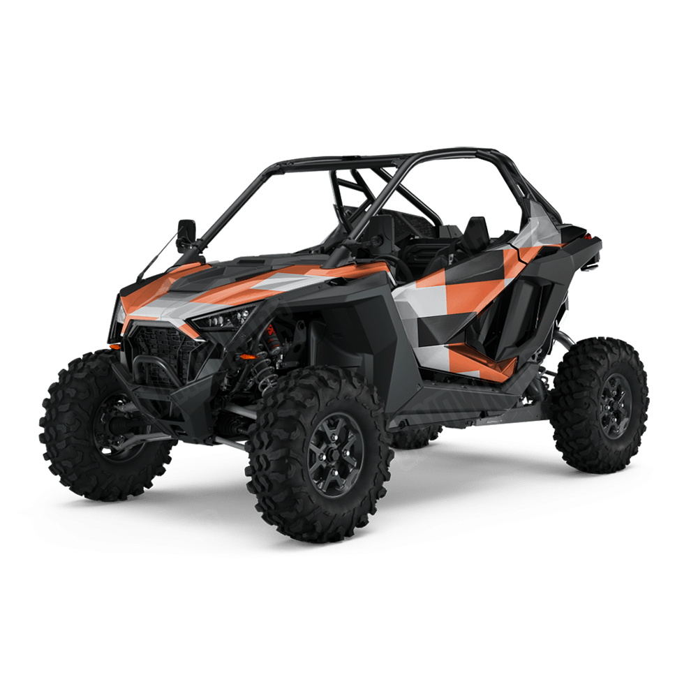 Pixel Orange Tiger UTV Wraps