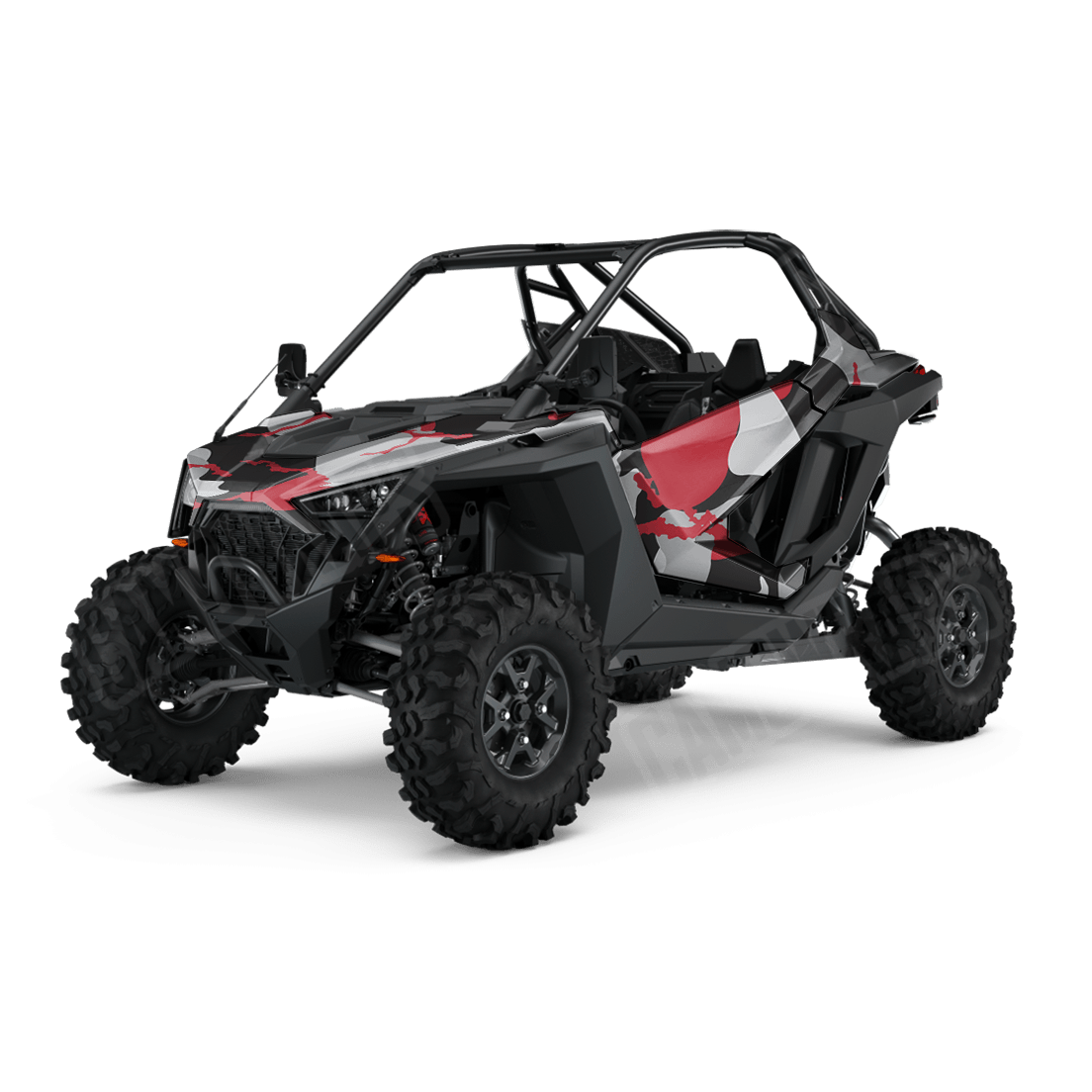 Jumbo Ragged Red Tiger Side by Side UTV Camo Vinyl Wrap
