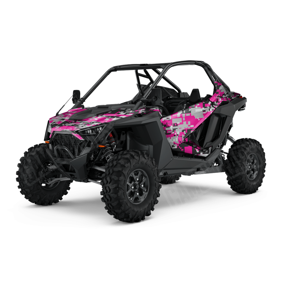 Large Digital Magenta Tiger Side by Side UTV Camo Vinyl Wrap