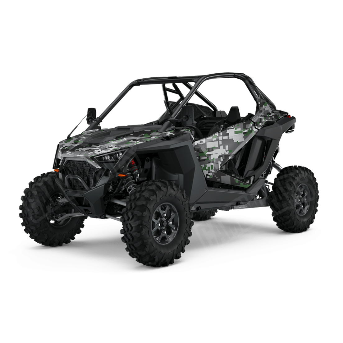 Large Digital Urban Green Side by Side UTV Camo Vinyl Wrap