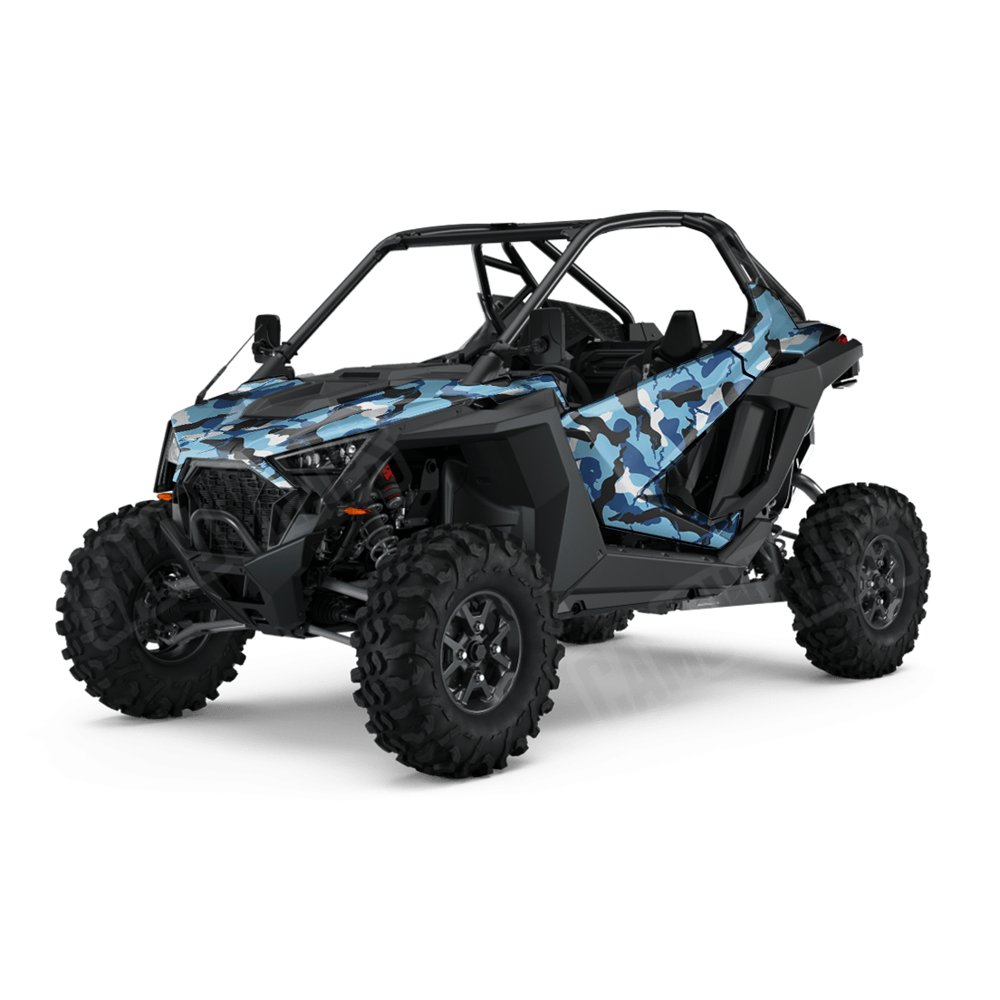 Large Ragged Baby Blue Side by Side UTV Camo Vinyl Wrap