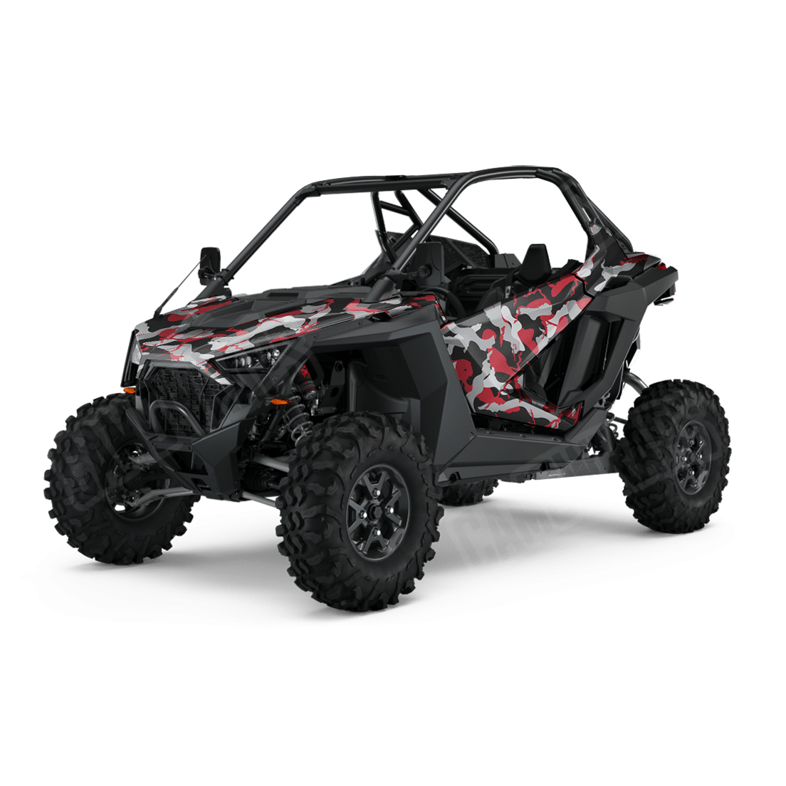 Large Ragged Red Tiger Side by Side UTV Camo Vinyl Wrap