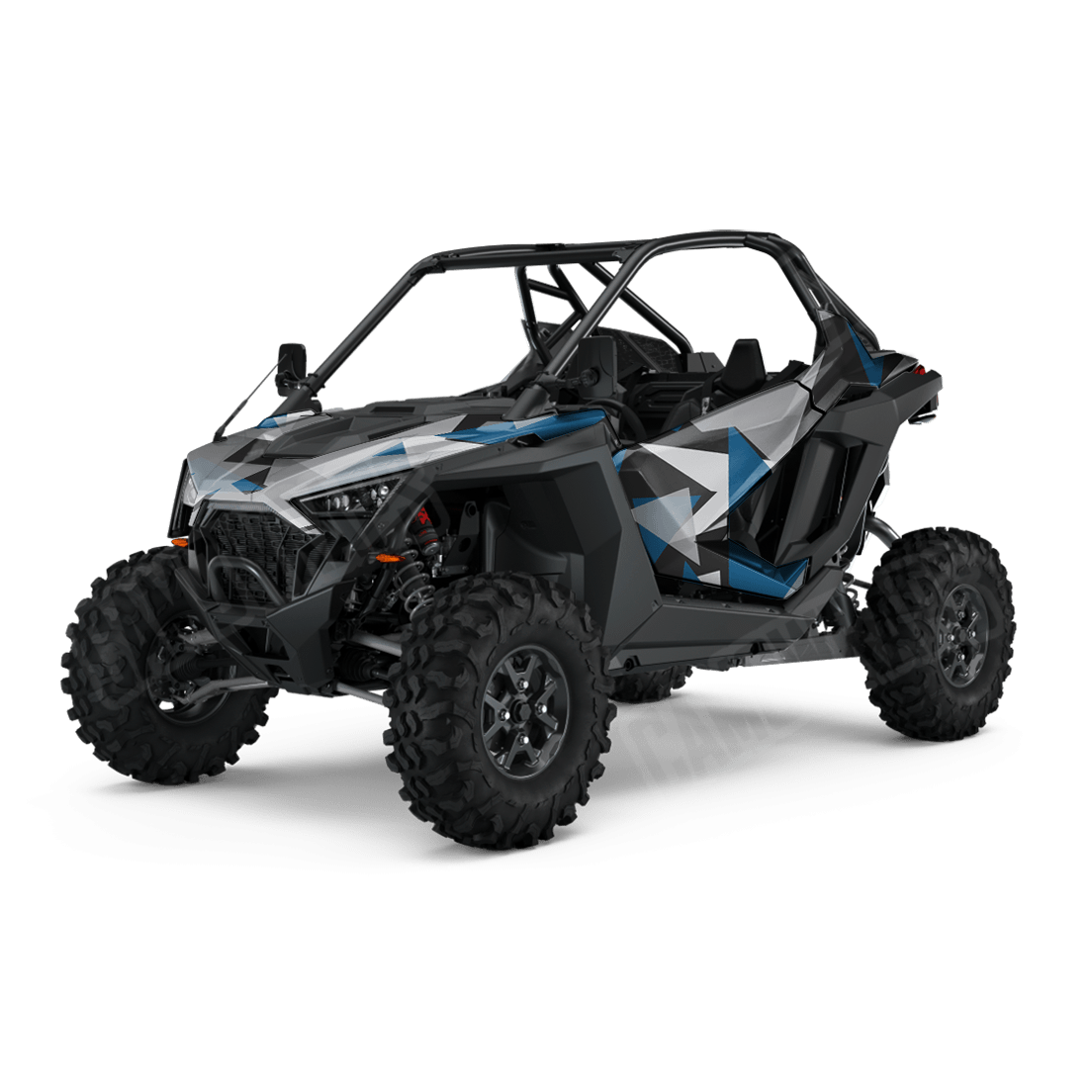 Shattered Blue Tiger Side by Side UTV Camo Vinyl Wrap