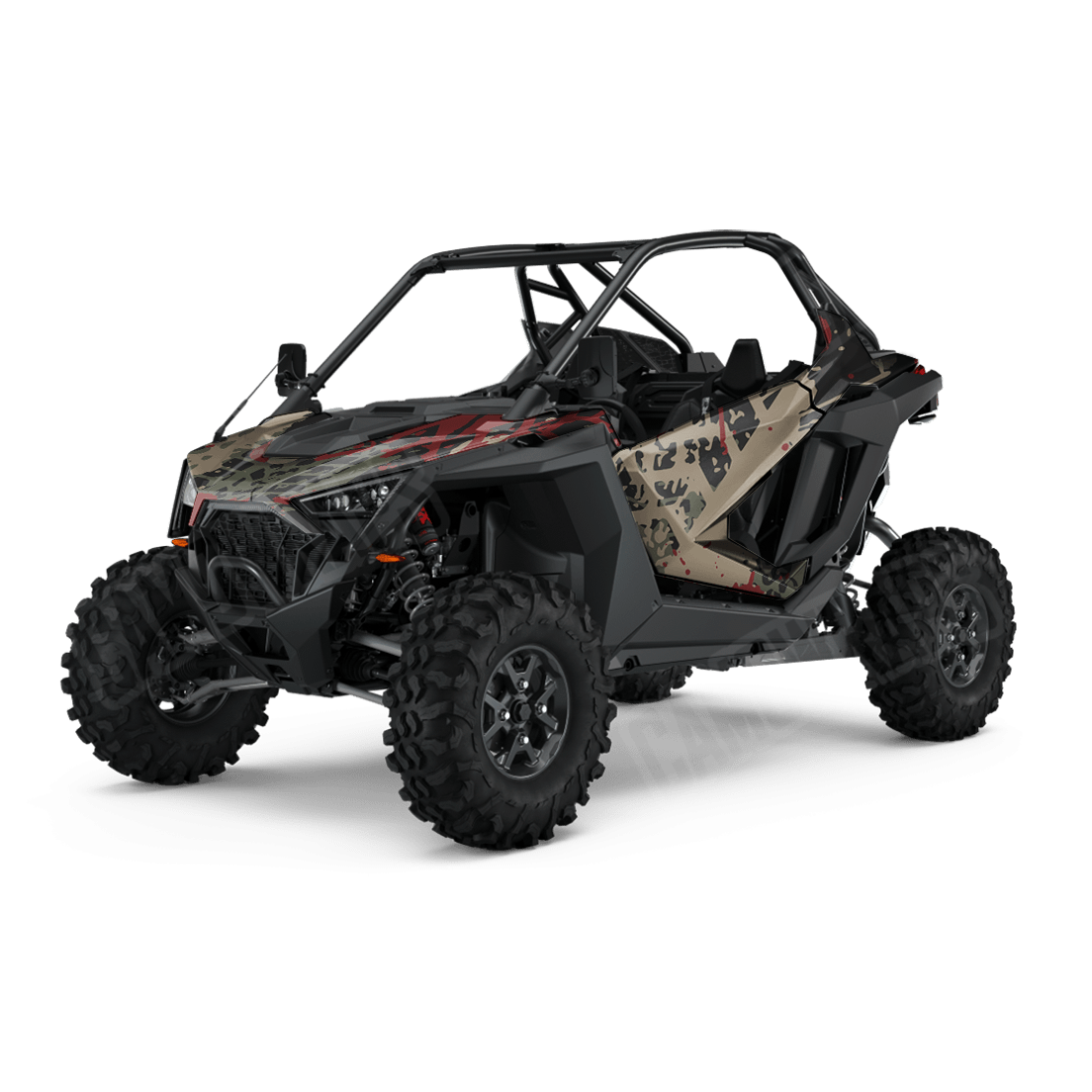 Tire Splatter Militant Red Side by Side UTV Camo Vinyl Wrap