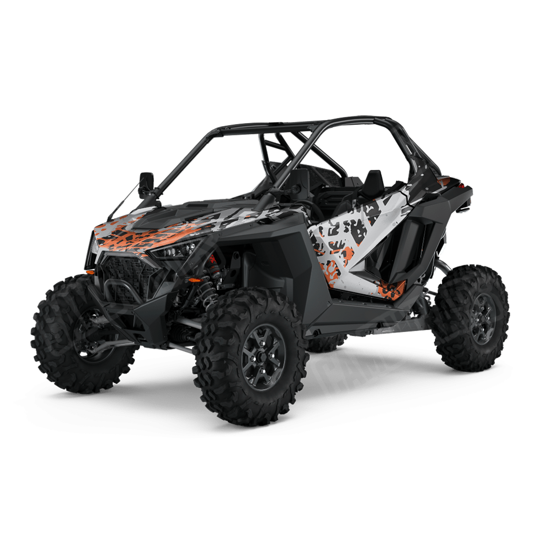 Tire Splatter Orange Tiger Side by Side UTV Camo Vinyl Wrap