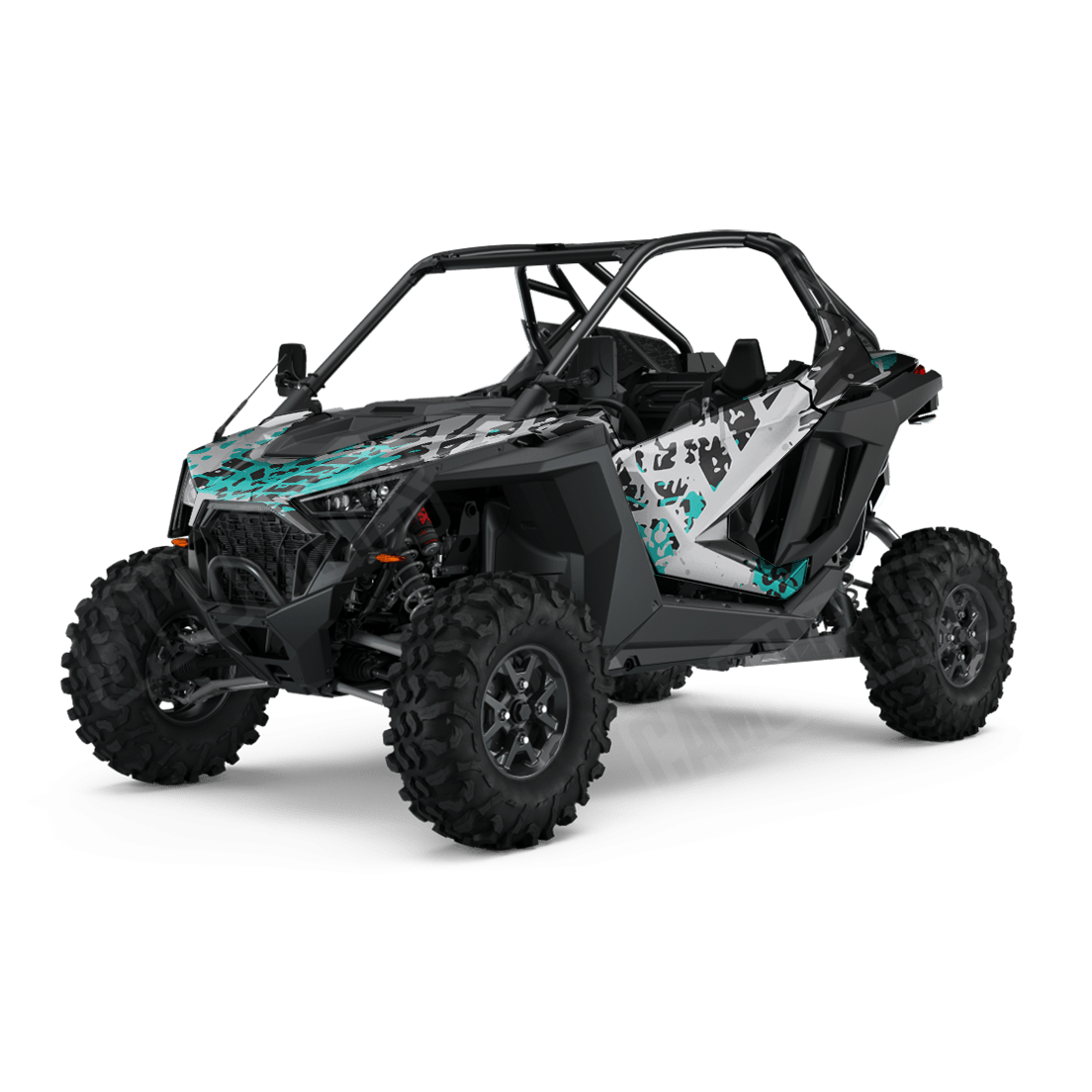 Tire Splatter Tiffany Blue Tiger Side by Side UTV Camo Vinyl Wrap