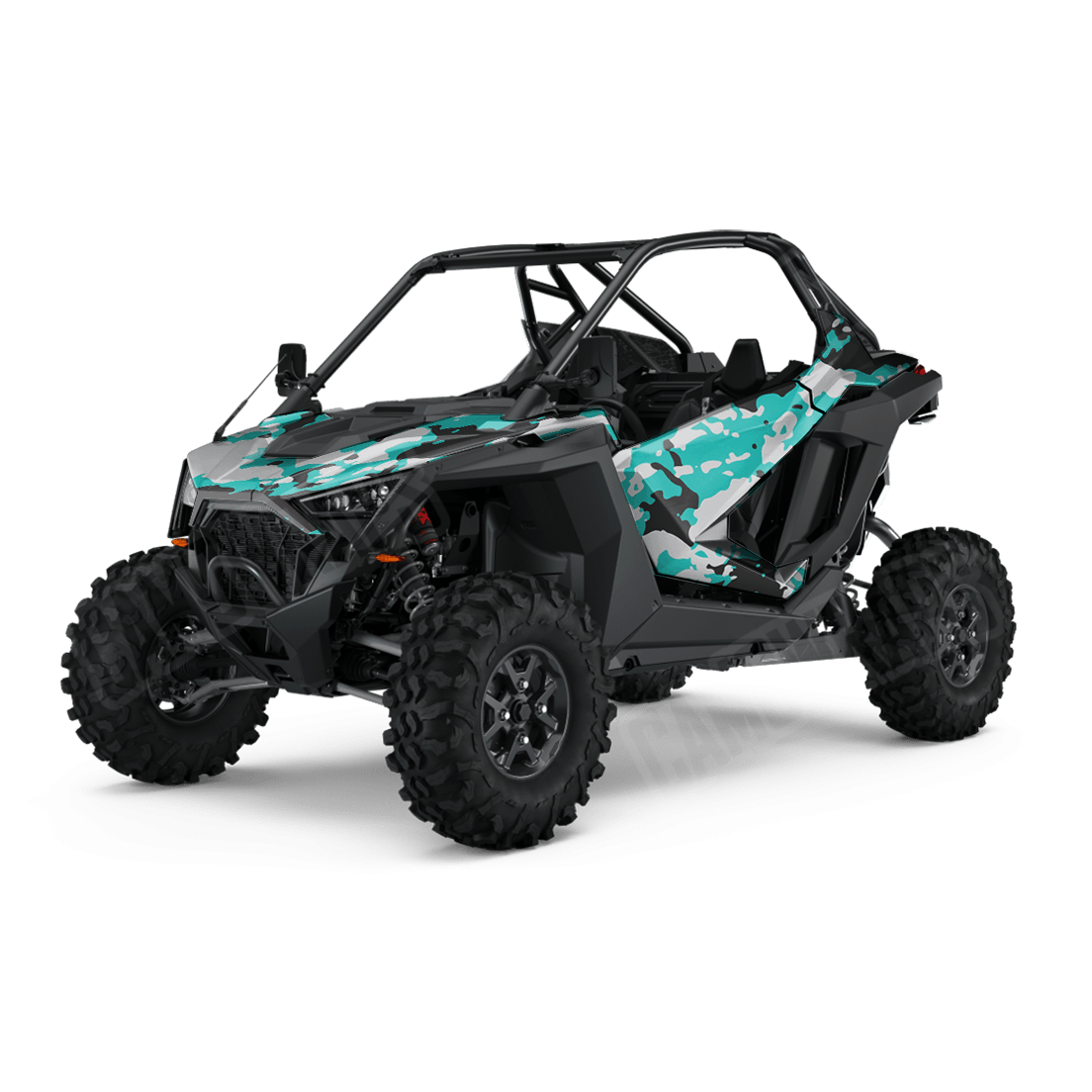 Treetop Tiffany Blue Tiger Side by Side UTV Camo Vinyl Wrap