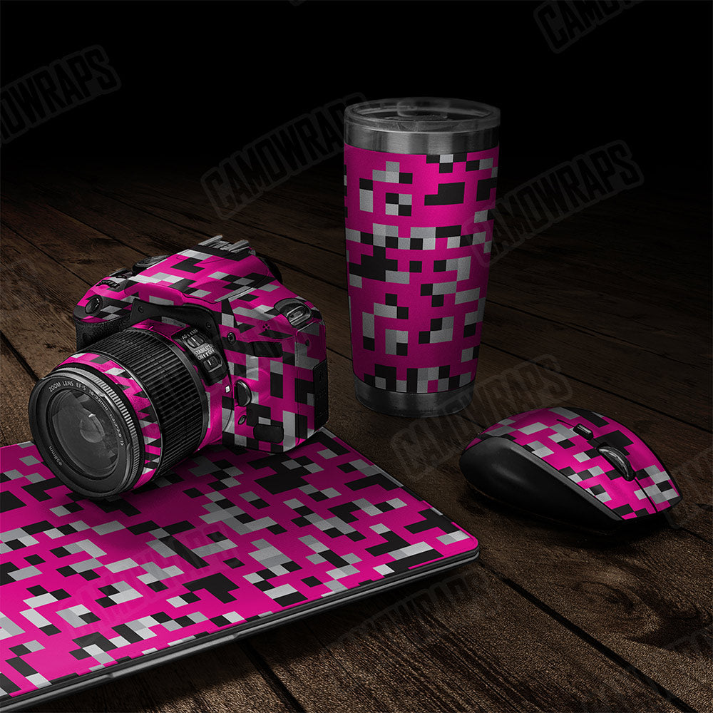 Pixel Magenta Tiger Gear Skin Vinyl Wrap
