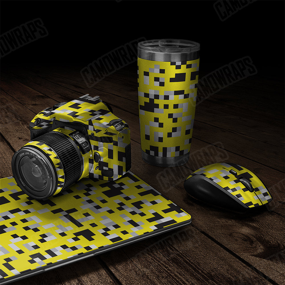 Pixel Yellow Tiger Gear Skin Vinyl Wrap