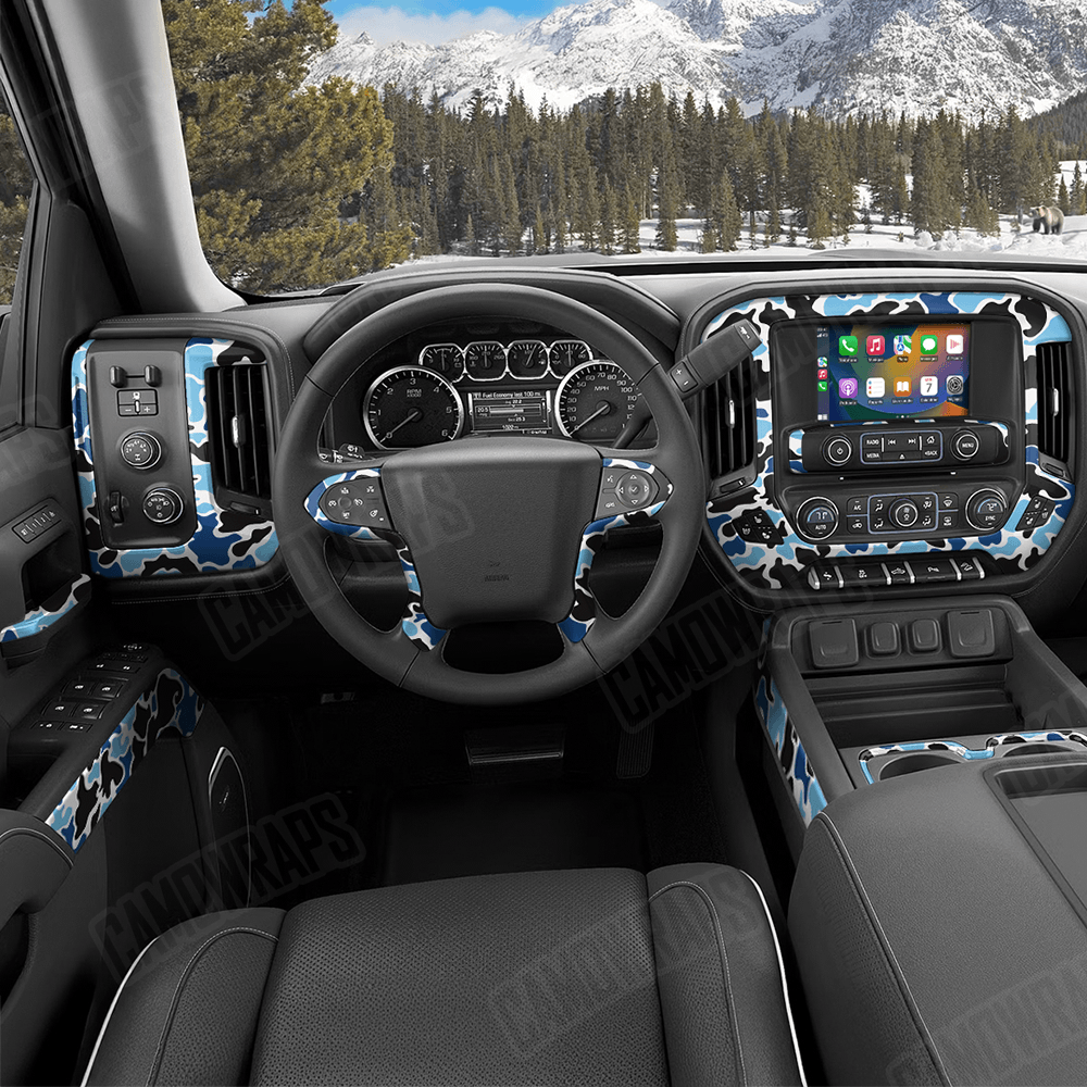 Old School Duck Baby Blue Car Interior Skins
